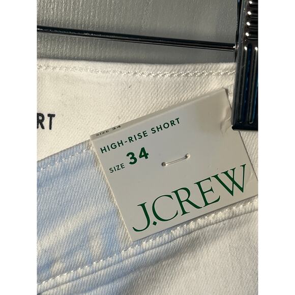 J. Crew High Rise Short White Denim Raw Edge Hem Size 34 NEW - Picture 4 of 7